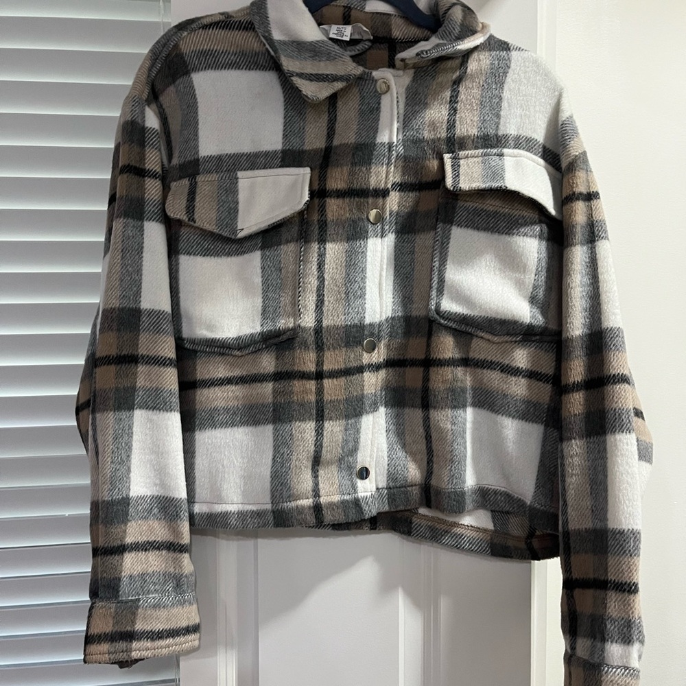 Plaid Button-Up Jacket